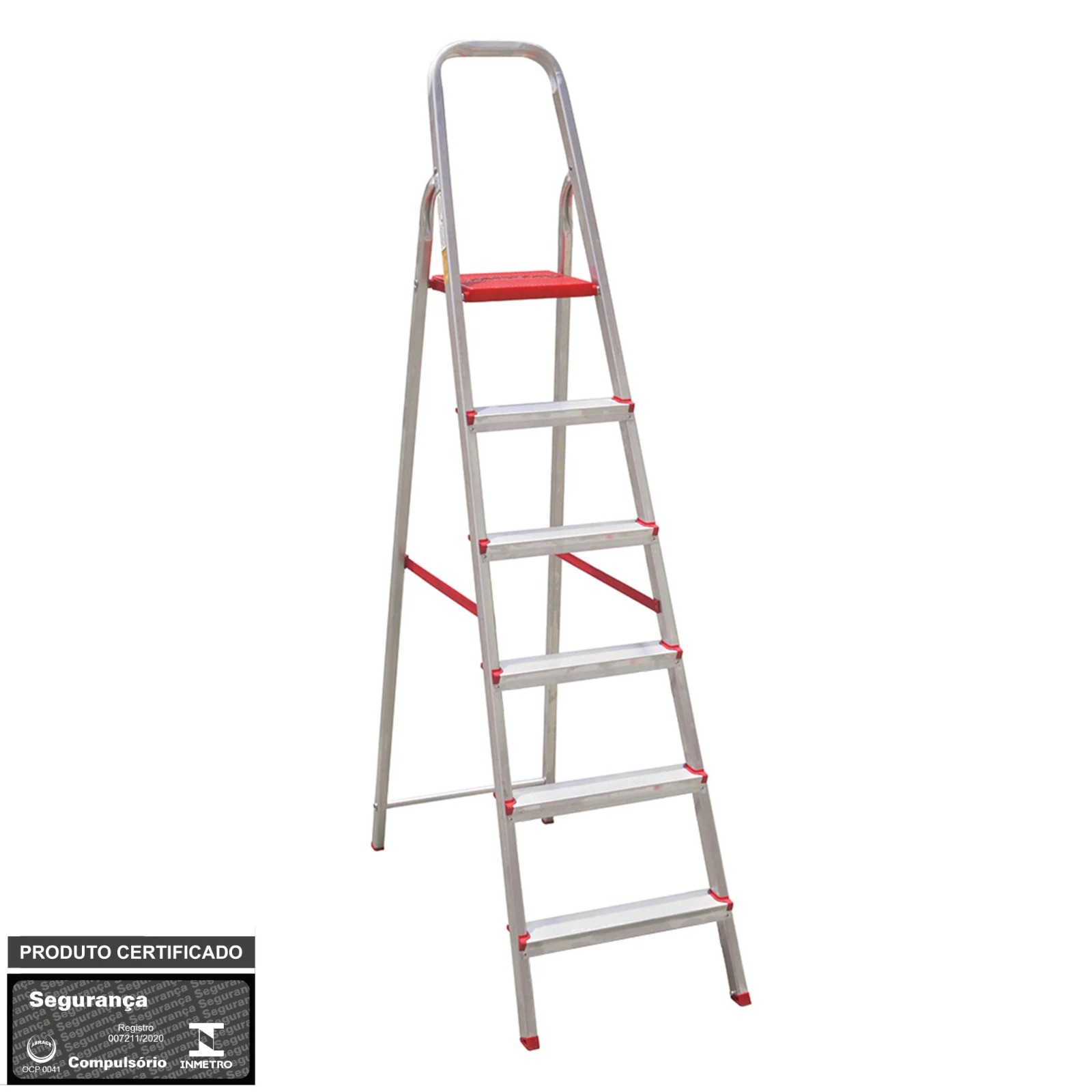 Escada De Alumínio Tesoura Botafogo Lar & Lazer 6 Degraus